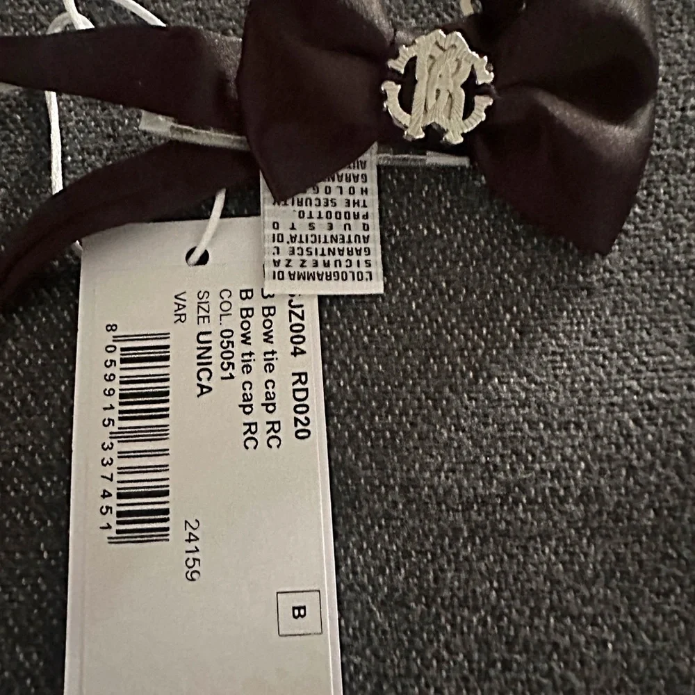 Roberto Cavalli Black Bow with Silver Emblem